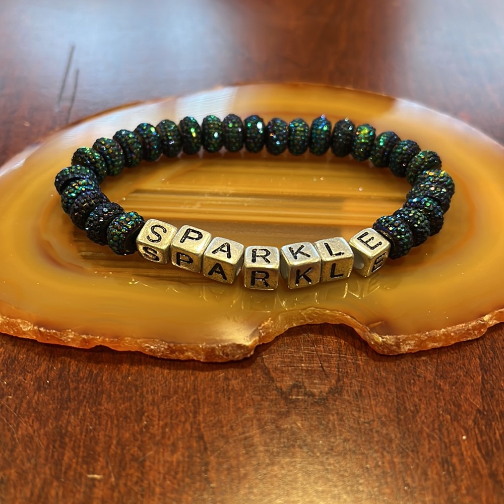 Whimsical “SPARKLE” Stretch Bracelet